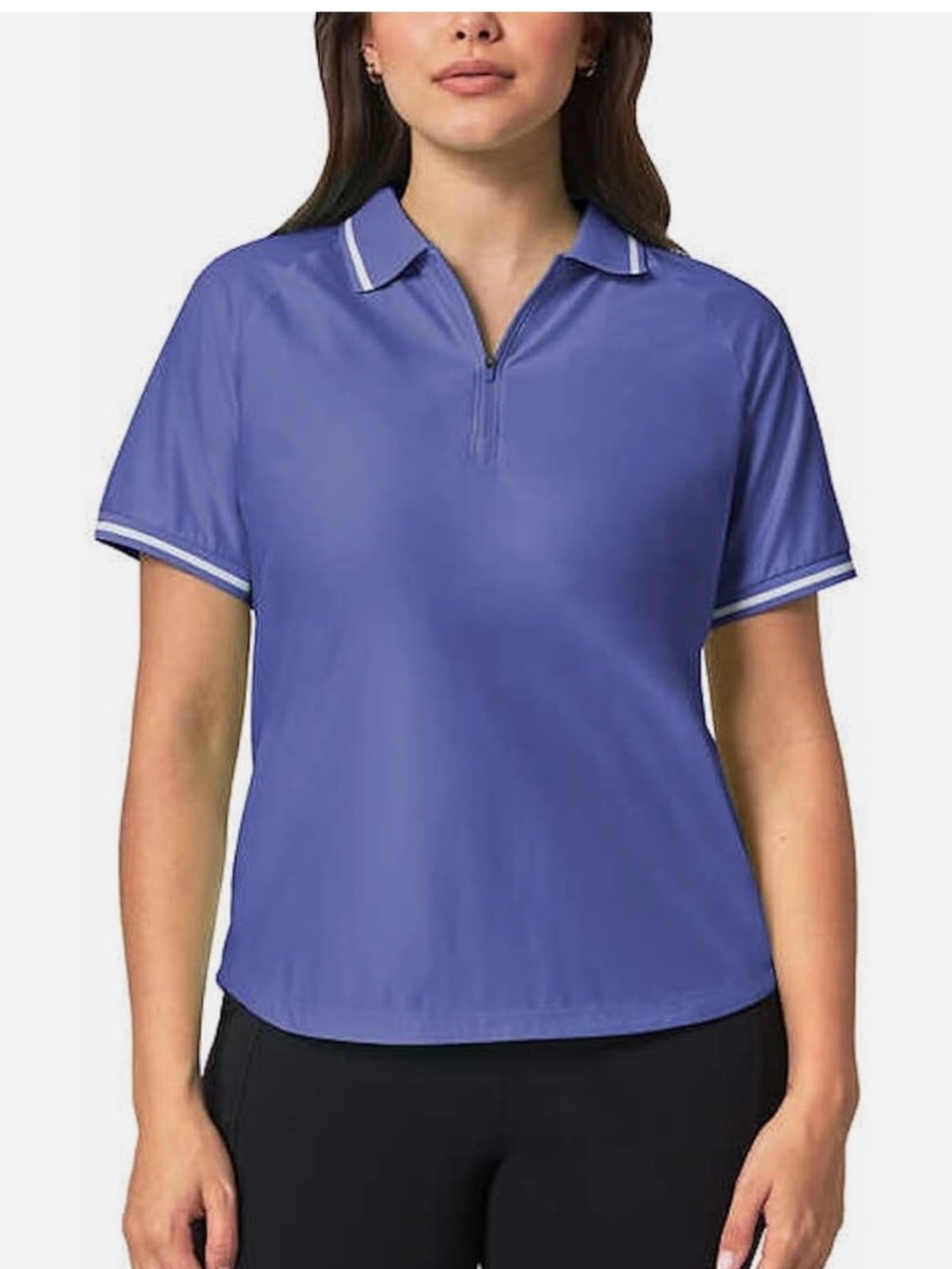 Mondetta Women's Active 1/4-Zip Short Sleeve Mesh Polygiene Polo Shirt